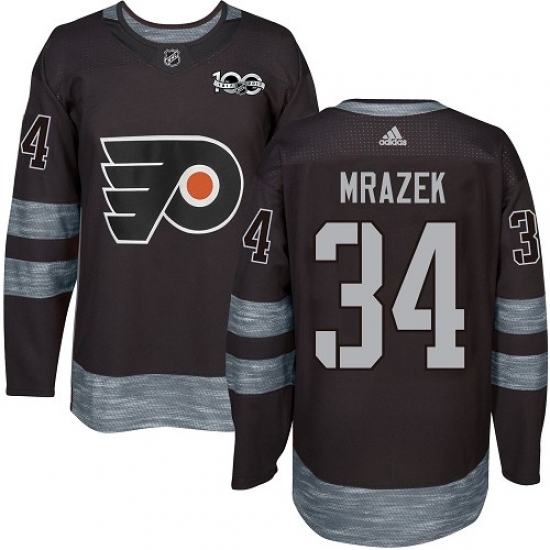 Men's Adidas Philadelphia Flyers #34 Petr Mrazek Premier Black 1917-2017 100th Anniversary NHL Jersey Men's Adidas Philadelphia Flyers #34 Petr Mrazek Premier Black 1917-2017 100th Anniversary NHL Jersey