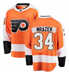 Men's Philadelphia Flyers #34 Petr Mrazek Fanatics Branded Orange Home Breakaway NHL Jersey Men's Philadelphia Flyers #34 Petr Mrazek Fanatics Branded Orange Home Breakaway NHL Jersey
