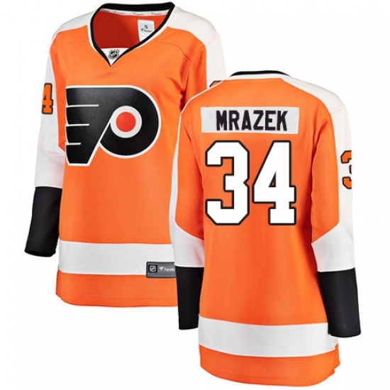 Women's Philadelphia Flyers #34 Petr Mrazek Fanatics Branded Orange Home Breakaway NHL Jersey Women's Philadelphia Flyers #34 Petr Mrazek Fanatics Branded Orange Home Breakaway NHL Jersey