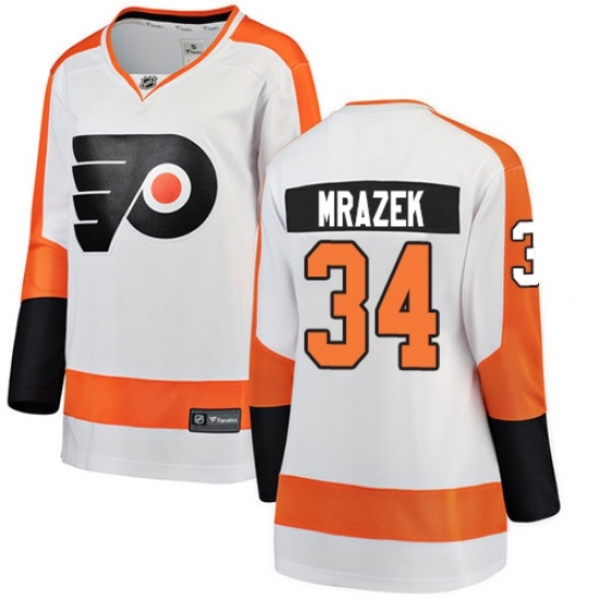 Women's Philadelphia Flyers #34 Petr Mrazek Fanatics Branded White Away Breakaway NHL Jersey Women's Philadelphia Flyers #34 Petr Mrazek Fanatics Branded White Away Breakaway NHL Jersey