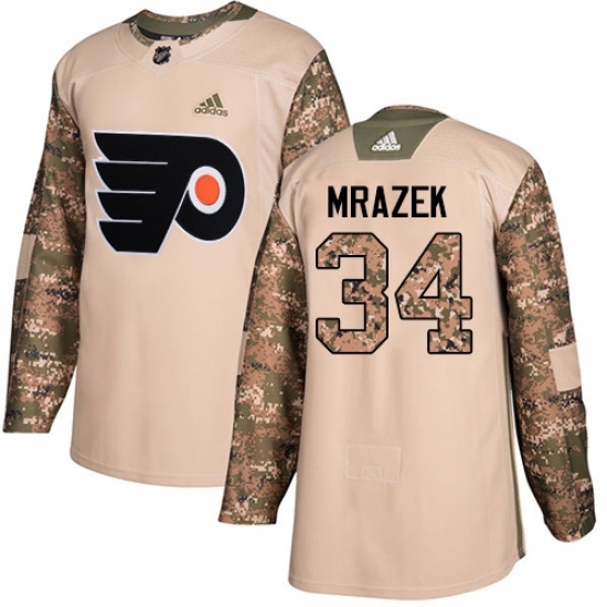 Youth Adidas Philadelphia Flyers #34 Petr Mrazek Authentic Camo Veterans Day Practice NHL Jersey Youth Adidas Philadelphia Flyers #34 Petr Mrazek Authentic Camo Veterans Day Practice NHL Jersey