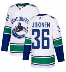 Men's Adidas Vancouver Canucks #36 Jussi Jokinen Authentic White Away NHL Jersey