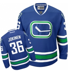 Men's Reebok Vancouver Canucks #36 Jussi Jokinen Premier Royal Blue Third NHL Jersey