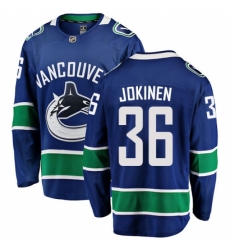 Men's Vancouver Canucks #36 Jussi Jokinen Fanatics Branded Blue Home Breakaway NHL Jersey