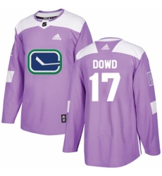 Men's Adidas Vancouver Canucks #17 Nic Dowd Authentic Purple Fights Cancer Practice NHL Jersey