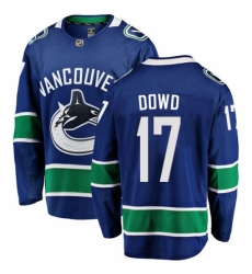 Youth Vancouver Canucks #17 Nic Dowd Fanatics Branded Blue Home Breakaway NHL Jersey