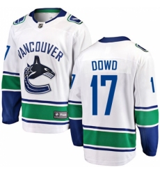 Youth Vancouver Canucks #17 Nic Dowd Fanatics Branded White Away Breakaway NHL Jersey