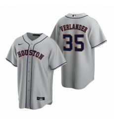 Men's Nike Houston Astros #35 Justin Verlander Gray Road Stitched Baseball Jersey