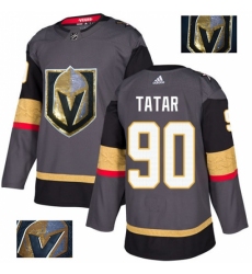 Men's Adidas Vegas Golden Knights #90 Tomas Tatar Authentic Gray Fashion Gold NHL Jersey