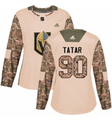 Women's Adidas Vegas Golden Knights #90 Tomas Tatar Authentic Camo Veterans Day Practice NHL Jersey