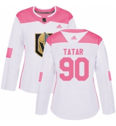 Women's Adidas Vegas Golden Knights #90 Tomas Tatar Authentic White Pink Fashion NHL Jersey