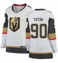 Women's Vegas Golden Knights #90 Tomas Tatar Authentic White Away Fanatics Branded Breakaway NHL Jersey