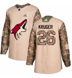 Men's Adidas Arizona Coyotes #26 Marcus Kruger Authentic Camo Veterans Day Practice NHL Jersey