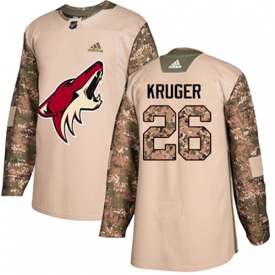 Men's Adidas Arizona Coyotes #26 Marcus Kruger Authentic Camo Veterans Day Practice NHL Jersey Men's Adidas Arizona Coyotes #26 Marcus Kruger Authentic Camo Veterans Day Practice NHL Jersey