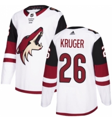 Men's Adidas Arizona Coyotes #26 Marcus Kruger Authentic White Away NHL Jersey Men's Adidas Arizona Coyotes #26 Marcus Kruger Authentic White Away NHL Jersey