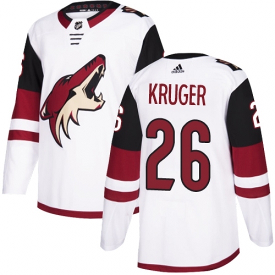 Men's Adidas Arizona Coyotes #26 Marcus Kruger Authentic White Away NHL Jersey Men's Adidas Arizona Coyotes #26 Marcus Kruger Authentic White Away NHL Jersey