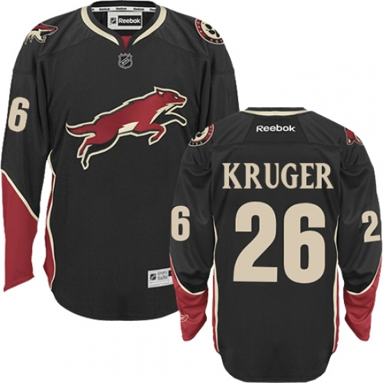 Men's Reebok Arizona Coyotes #26 Marcus Kruger Authentic Black Third NHL Jersey Men's Reebok Arizona Coyotes #26 Marcus Kruger Authentic Black Third NHL Jersey