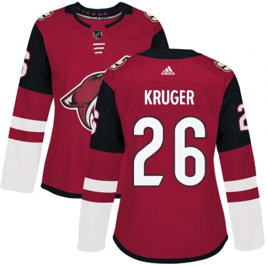 Women's Adidas Arizona Coyotes #26 Marcus Kruger Authentic Burgundy Red Home NHL Jersey Women's Adidas Arizona Coyotes #26 Marcus Kruger Authentic Burgundy Red Home NHL Jersey