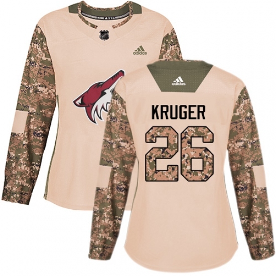 Women's Adidas Arizona Coyotes #26 Marcus Kruger Authentic Camo Veterans Day Practice NHL Jersey Women's Adidas Arizona Coyotes #26 Marcus Kruger Authentic Camo Veterans Day Practice NHL Jersey