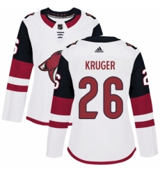 Women's Adidas Arizona Coyotes #26 Marcus Kruger Authentic White Away NHL Jersey