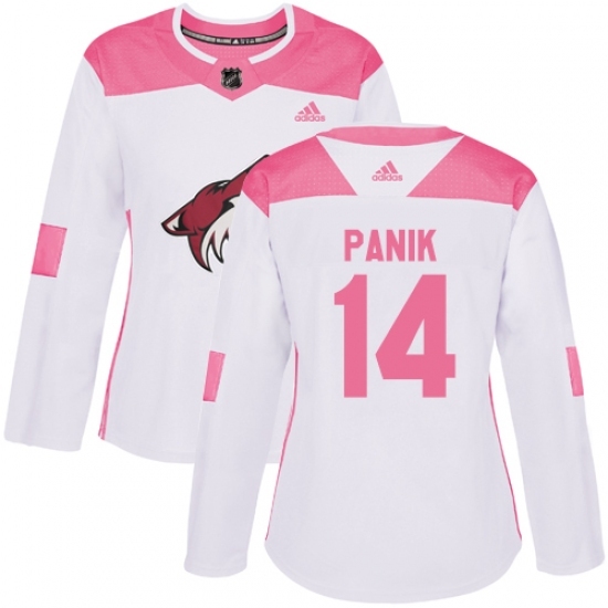Women's Adidas Arizona Coyotes #14 Richard Panik Authentic White Pink Fashion NHL Jersey Women's Adidas Arizona Coyotes #14 Richard Panik Authentic White Pink Fashion NHL Jersey