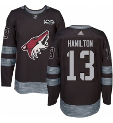 Men's Adidas Arizona Coyotes #13 Freddie Hamilton Authentic Black 1917-2017 100th Anniversary NHL Jersey Men's Adidas Arizona Coyotes #13 Freddie Hamilton Authentic Black 1917-2017 100th Anniversary NHL Jersey