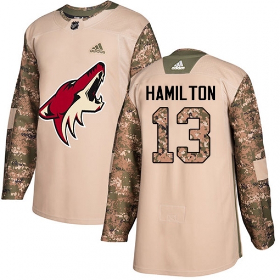Men's Adidas Arizona Coyotes #13 Freddie Hamilton Authentic Camo Veterans Day Practice NHL Jersey Men's Adidas Arizona Coyotes #13 Freddie Hamilton Authentic Camo Veterans Day Practice NHL Jersey