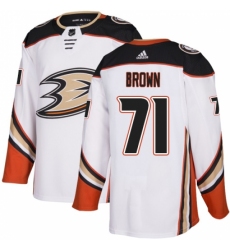 Men's Adidas Anaheim Ducks #71 J.T. Brown Authentic White Away NHL Jersey Men's Adidas Anaheim Ducks #71 J.T. Brown Authentic White Away NHL Jersey