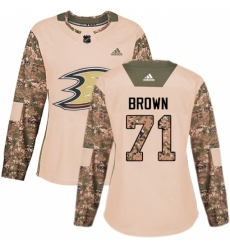 Women's Adidas Anaheim Ducks #71 J.T. Brown Authentic Camo Veterans Day Practice NHL Jersey Women's Adidas Anaheim Ducks #71 J.T. Brown Authentic Camo Veterans Day Practice NHL Jersey