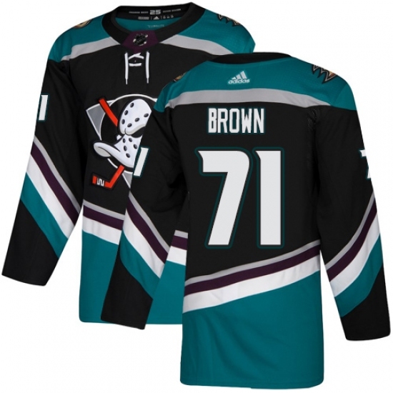Youth Adidas Anaheim Ducks #71 J.T. Brown Authentic Black Teal Third NHL Jerse Youth Adidas Anaheim Ducks #71 J.T. Brown Authentic Black Teal Third NHL Jerse
