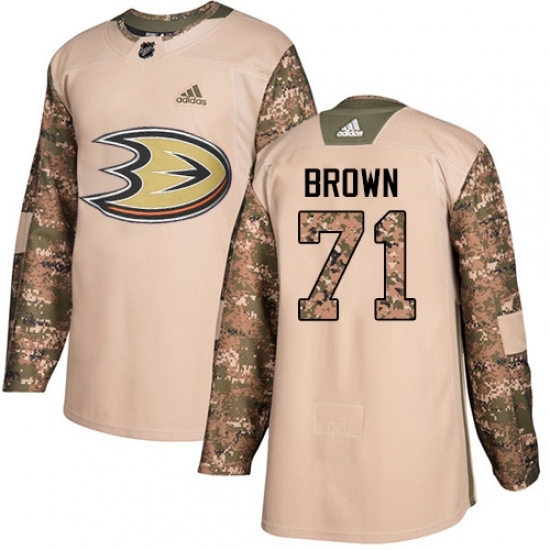 Youth Adidas Anaheim Ducks #71 J.T. Brown Authentic Camo Veterans Day Practice NHL Jersey Youth Adidas Anaheim Ducks #71 J.T. Brown Authentic Camo Veterans Day Practice NHL Jersey