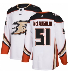 Men's Adidas Anaheim Ducks #51 Blake McLaughlin Authentic White Away NHL Jersey Men's Adidas Anaheim Ducks #51 Blake McLaughlin Authentic White Away NHL Jersey