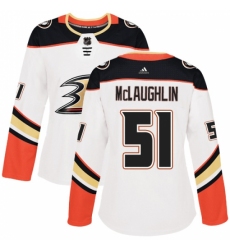 Women's Adidas Anaheim Ducks #51 Blake McLaughlin Authentic White Away NHL Jersey Women's Adidas Anaheim Ducks #51 Blake McLaughlin Authentic White Away NHL Jersey