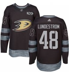 Men's Adidas Anaheim Ducks #48 Isac Lundestrom Authentic Black 1917-2017 100th Anniversary NHL Jersey Men's Adidas Anaheim Ducks #48 Isac Lundestrom Authentic Black 1917-2017 100th Anniversary NHL Jersey