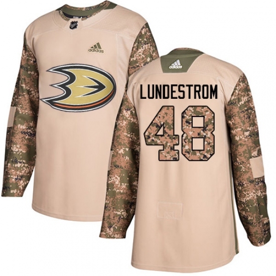 Men's Adidas Anaheim Ducks #48 Isac Lundestrom Authentic Camo Veterans Day Practice NHL Jersey Men's Adidas Anaheim Ducks #48 Isac Lundestrom Authentic Camo Veterans Day Practice NHL Jersey