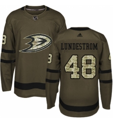 Men's Adidas Anaheim Ducks #48 Isac Lundestrom Authentic Green Salute to Service NHL Jersey Men's Adidas Anaheim Ducks #48 Isac Lundestrom Authentic Green Salute to Service NHL Jersey