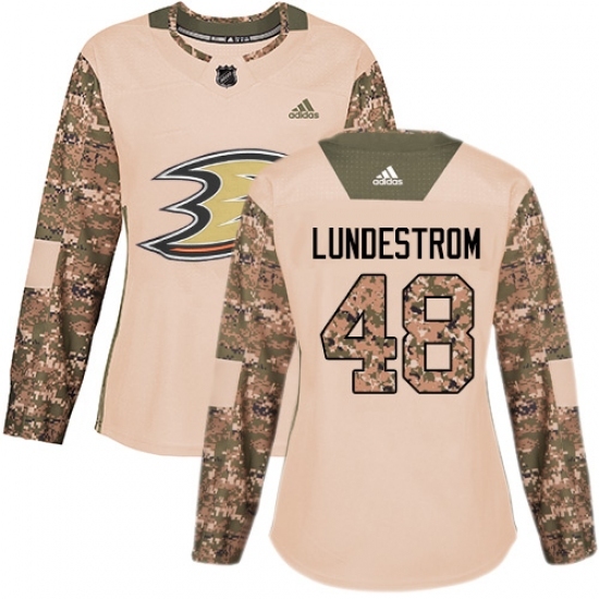 Women's Adidas Anaheim Ducks #48 Isac Lundestrom Authentic Camo Veterans Day Practice NHL Jersey Women's Adidas Anaheim Ducks #48 Isac Lundestrom Authentic Camo Veterans Day Practice NHL Jersey