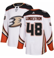 Youth Adidas Anaheim Ducks #48 Isac Lundestrom Authentic White Away NHL Jersey Youth Adidas Anaheim Ducks #48 Isac Lundestrom Authentic White Away NHL Jersey