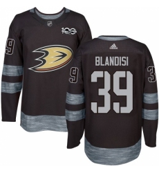 Men's Adidas Anaheim Ducks #39 Joseph Blandisi Authentic Black 1917-2017 100th Anniversary NHL Jersey Men's Adidas Anaheim Ducks #39 Joseph Blandisi Authentic Black 1917-2017 100th Anniversary NHL Jersey