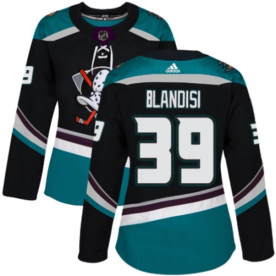 Women's Adidas Anaheim Ducks #39 Joseph Blandisi Authentic Black Teal Third NHL Jersey Women's Adidas Anaheim Ducks #39 Joseph Blandisi Authentic Black Teal Third NHL Jersey