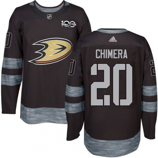 Men's Adidas Anaheim Ducks #20 Jason Chimera Authentic Black 1917-2017 100th Anniversary NHL Jersey Men's Adidas Anaheim Ducks #20 Jason Chimera Authentic Black 1917-2017 100th Anniversary NHL Jersey