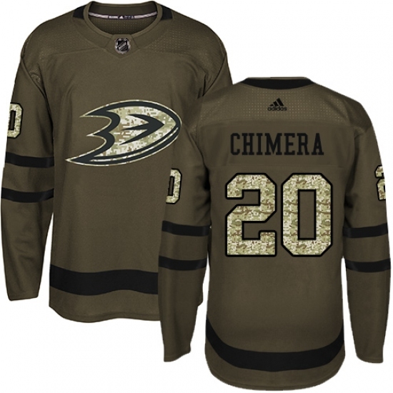 Men's Adidas Anaheim Ducks #20 Jason Chimera Authentic Green Salute to Service NHL Jersey Men's Adidas Anaheim Ducks #20 Jason Chimera Authentic Green Salute to Service NHL Jersey
