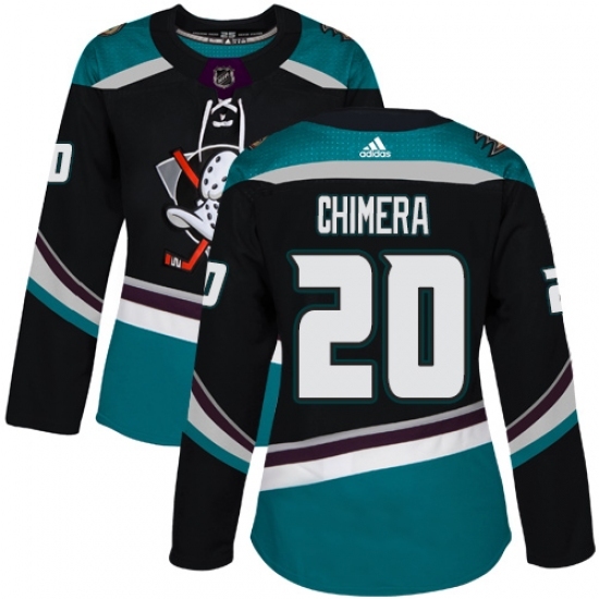 Women's Adidas Anaheim Ducks #20 Jason Chimera Authentic Black Teal Third NHL Jersey Women's Adidas Anaheim Ducks #20 Jason Chimera Authentic Black Teal Third NHL Jersey