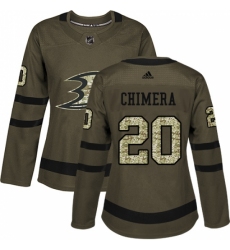 Women's Adidas Anaheim Ducks #20 Jason Chimera Authentic Green Salute to Service NHL Jersey Women's Adidas Anaheim Ducks #20 Jason Chimera Authentic Green Salute to Service NHL Jersey