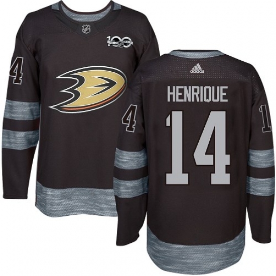 Men's Adidas Anaheim Ducks #14 Adam Henrique Authentic Black 1917-2017 100th Anniversary NHL Jersey Men's Adidas Anaheim Ducks #14 Adam Henrique Authentic Black 1917-2017 100th Anniversary NHL Jersey