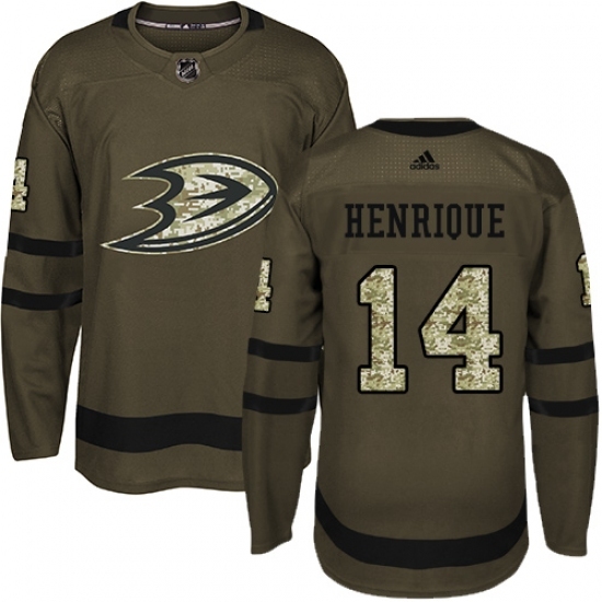 Men's Adidas Anaheim Ducks #14 Adam Henrique Authentic Green Salute to Service NHL Jersey Men's Adidas Anaheim Ducks #14 Adam Henrique Authentic Green Salute to Service NHL Jersey