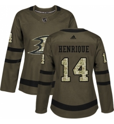 Women's Adidas Anaheim Ducks #14 Adam Henrique Authentic Green Salute to Service NHL Jersey Women's Adidas Anaheim Ducks #14 Adam Henrique Authentic Green Salute to Service NHL Jersey