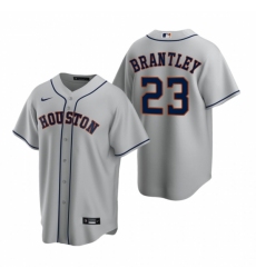 Men's Nike Houston Astros #23 Michael Brantley Gray Road Stitched Baseball Jersey