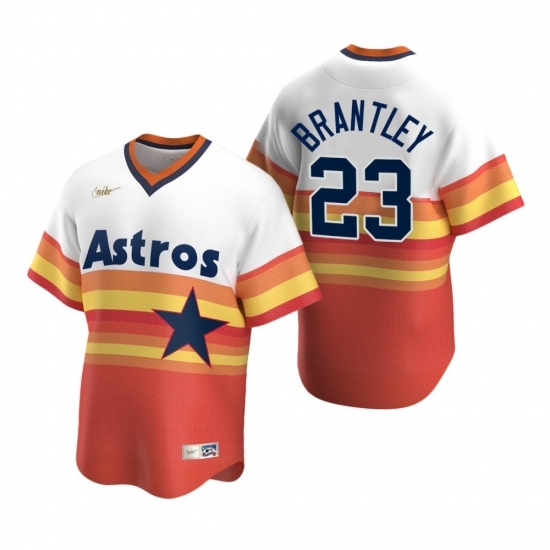 Men's Nike Houston Astros #23 Michael Brantley White Orange Cooperstown Collection Home Stitched Baseball Jersey Men's Nike Houston Astros #23 Michael Brantley White Orange Cooperstown Collection Home Stitched Baseball Jersey