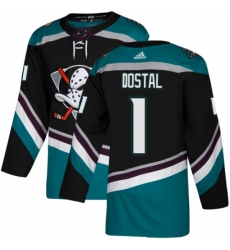 Men's Adidas Anaheim Ducks #1 Lukas Dostal Authentic Black Teal Third NHL Jersey Men's Adidas Anaheim Ducks #1 Lukas Dostal Authentic Black Teal Third NHL Jersey